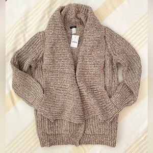 J. Crew NWT Magnificent Mabel! Chunky Knit 💯% Cotton Shawl Collar Cardigan SZ S